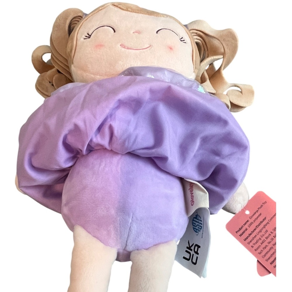 Gloveleya Baby Doll Gifts Plush Curly‎ Girl Toys with Love Purple Light Skin - Picture 7 of 16